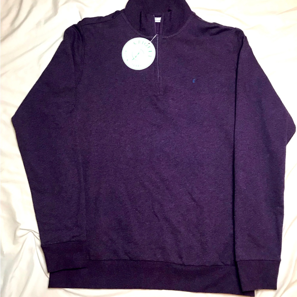 CRIQUET MEN'S FLEECE PULLOVER QUARTER ZIP Purple Plum NWT Small Golf Jacket